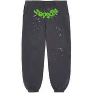Sp5der Web Sweatpants Green on Slate